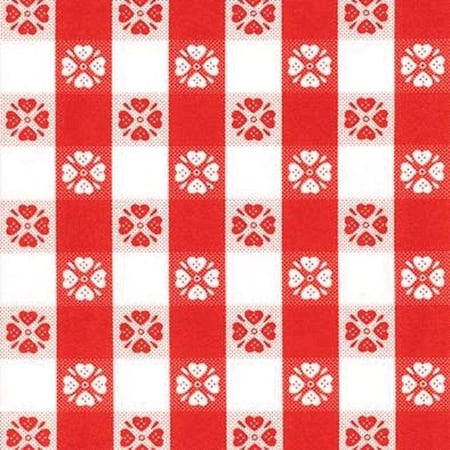 Con-Tact Brand Con-Tact 15 yd L X 54 in. W Red/White Plaid Non-Adhesive Flannel Back Vinyl Tablecloth 54-6266A-15Y